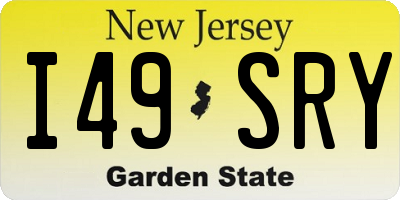 NJ license plate I49SRY