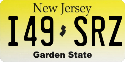 NJ license plate I49SRZ