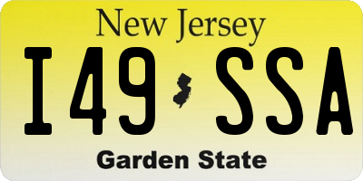NJ license plate I49SSA