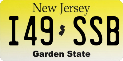 NJ license plate I49SSB