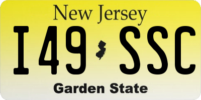 NJ license plate I49SSC
