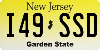 NJ license plate I49SSD