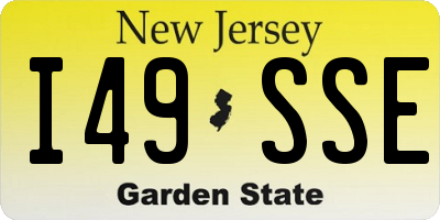 NJ license plate I49SSE
