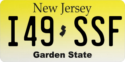 NJ license plate I49SSF
