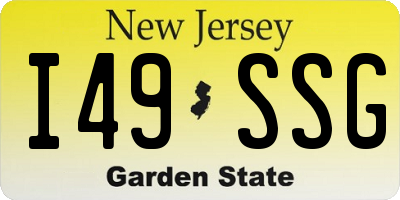 NJ license plate I49SSG