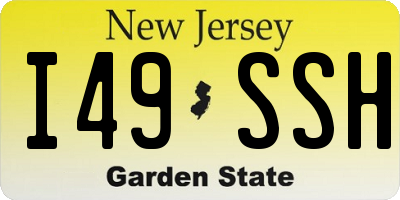 NJ license plate I49SSH