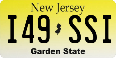 NJ license plate I49SSI