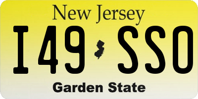 NJ license plate I49SSO