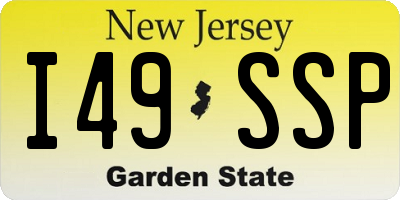 NJ license plate I49SSP