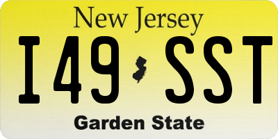 NJ license plate I49SST