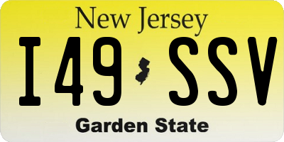 NJ license plate I49SSV
