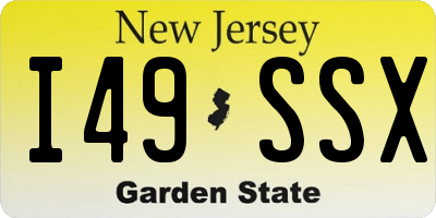 NJ license plate I49SSX