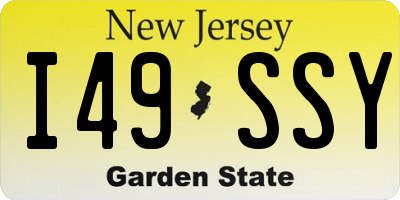 NJ license plate I49SSY