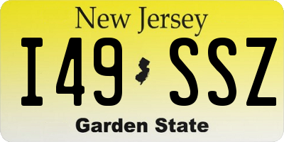 NJ license plate I49SSZ