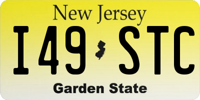 NJ license plate I49STC