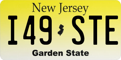 NJ license plate I49STE
