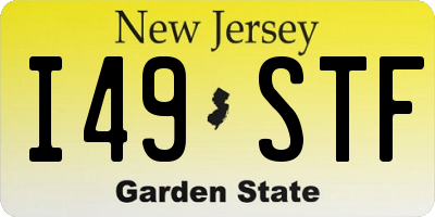NJ license plate I49STF
