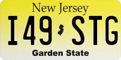 NJ license plate I49STG