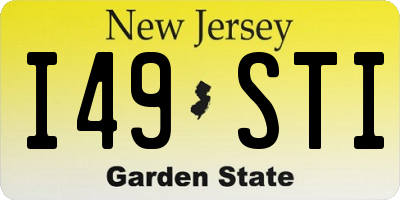NJ license plate I49STI