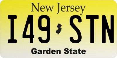 NJ license plate I49STN