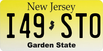 NJ license plate I49STO