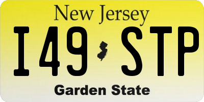 NJ license plate I49STP