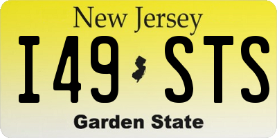 NJ license plate I49STS