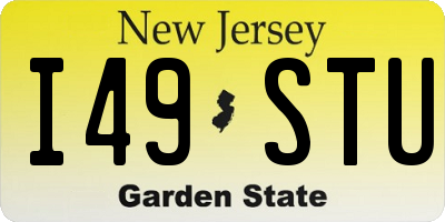 NJ license plate I49STU