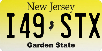 NJ license plate I49STX