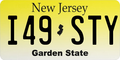 NJ license plate I49STY