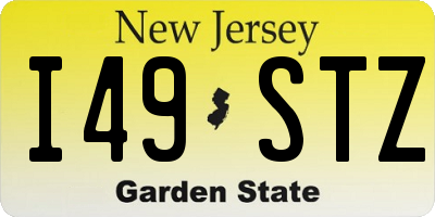 NJ license plate I49STZ