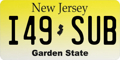 NJ license plate I49SUB