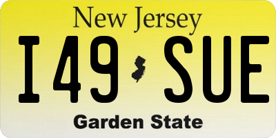 NJ license plate I49SUE