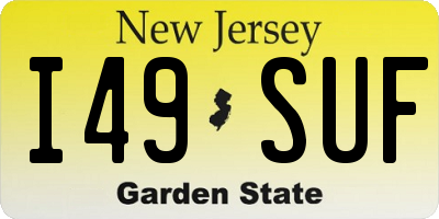 NJ license plate I49SUF