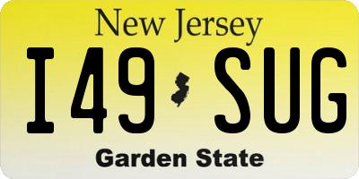NJ license plate I49SUG