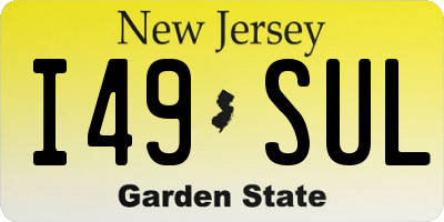 NJ license plate I49SUL