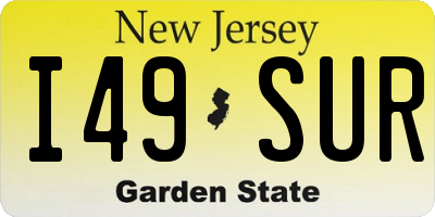 NJ license plate I49SUR