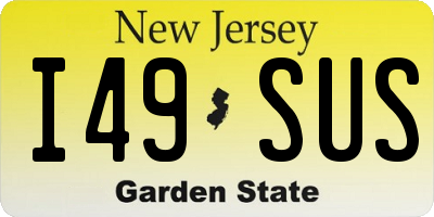 NJ license plate I49SUS