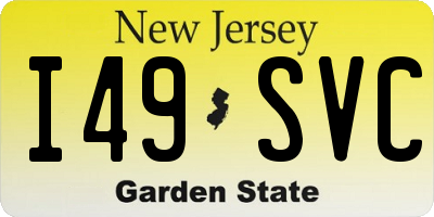 NJ license plate I49SVC