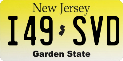 NJ license plate I49SVD