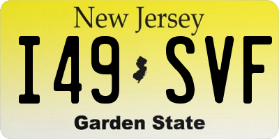 NJ license plate I49SVF