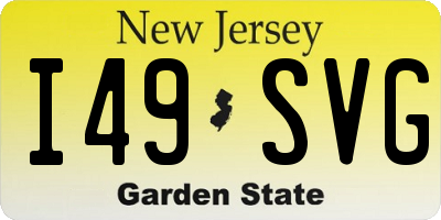 NJ license plate I49SVG