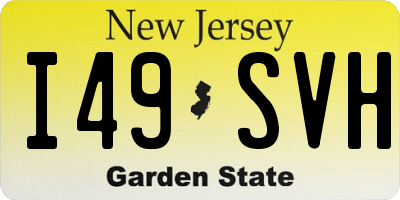 NJ license plate I49SVH