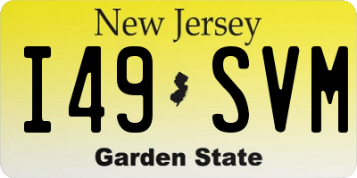 NJ license plate I49SVM