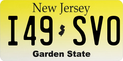 NJ license plate I49SVO