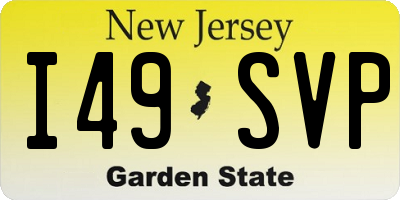 NJ license plate I49SVP