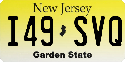 NJ license plate I49SVQ