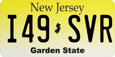 NJ license plate I49SVR