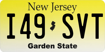 NJ license plate I49SVT