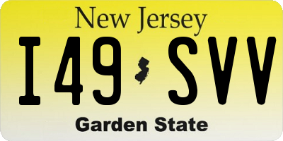 NJ license plate I49SVV